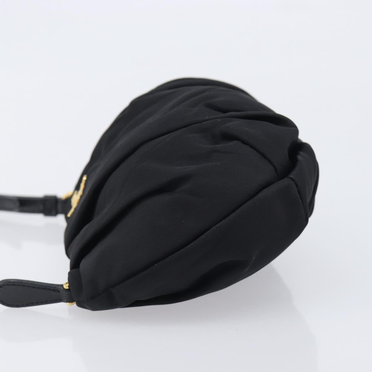 PRADA Pouch Nylon Black Gold Auth 213426A