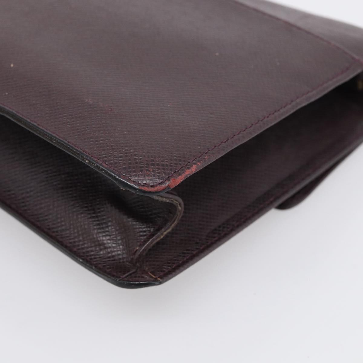 LOUIS VUITTON Taiga Leather Selenga Clutch Bag Acajou M30786 LV Auth 213434A