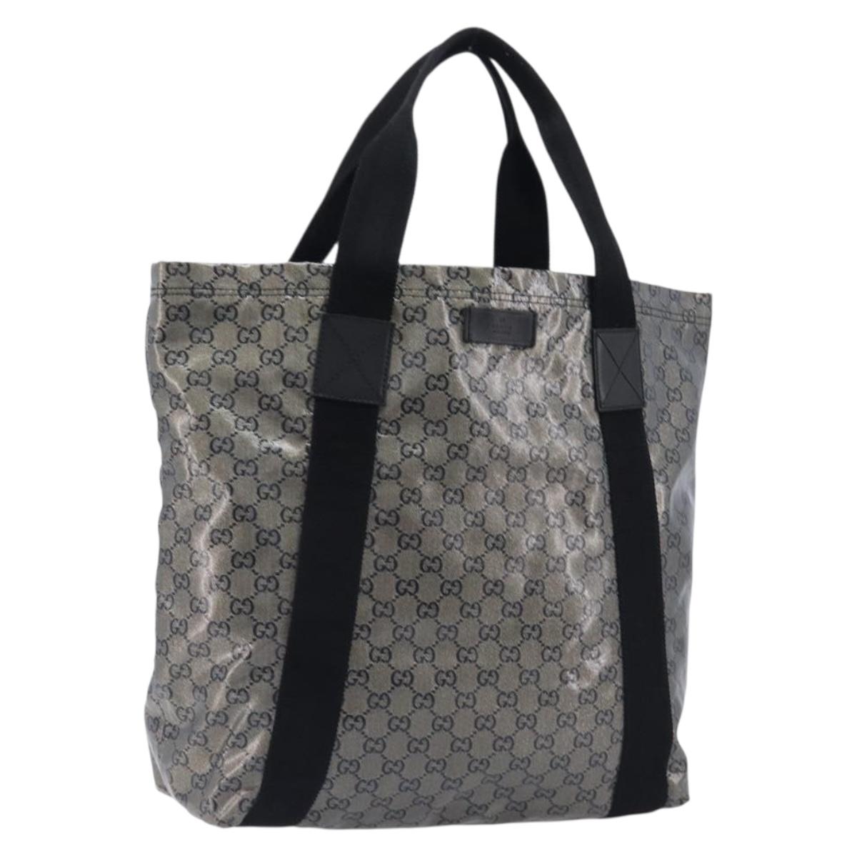 GUCCI GG Crystal Tote Bag Coated Canvas Navy 189669 Auth 213436A
