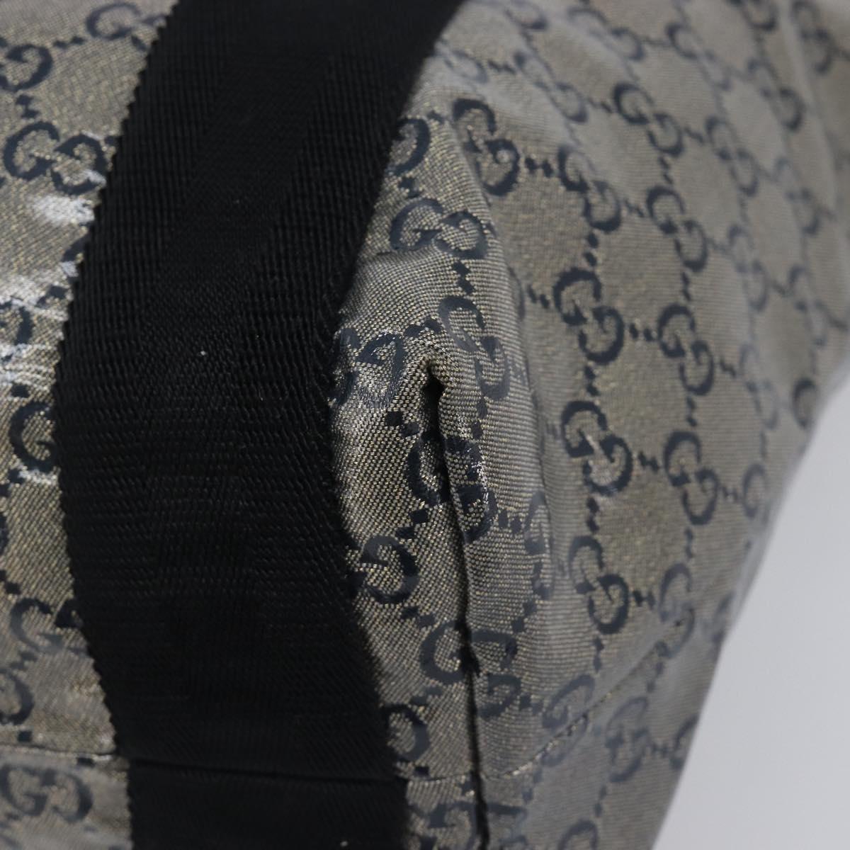 GUCCI GG Crystal Tote Bag Coated Canvas Navy 189669 Auth 213436A