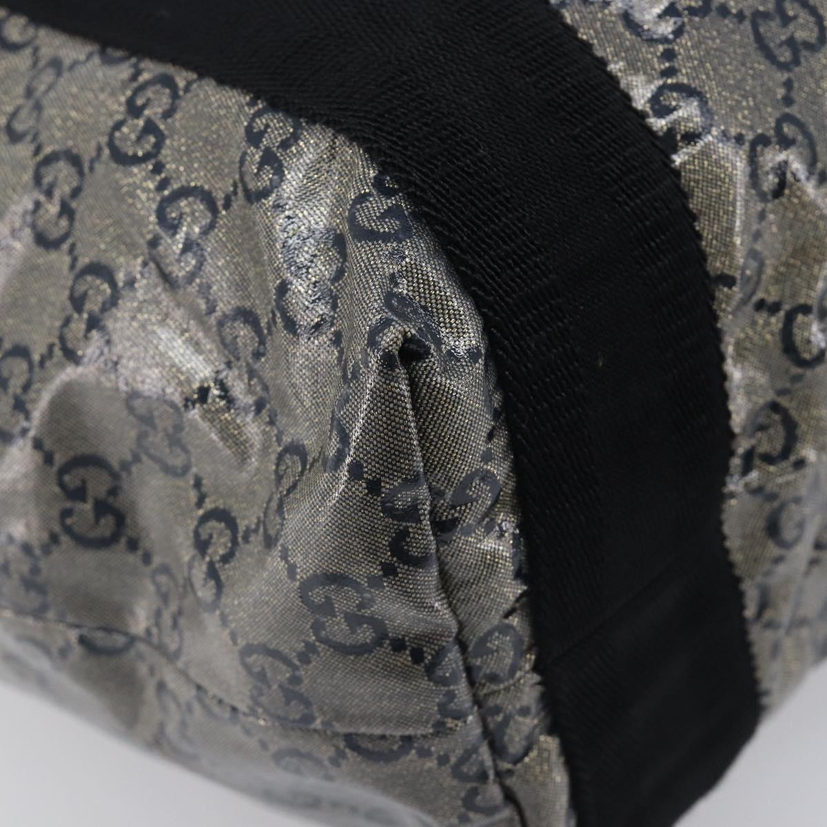 GUCCI GG Crystal Tote Bag Coated Canvas Navy 189669 Auth 213436A