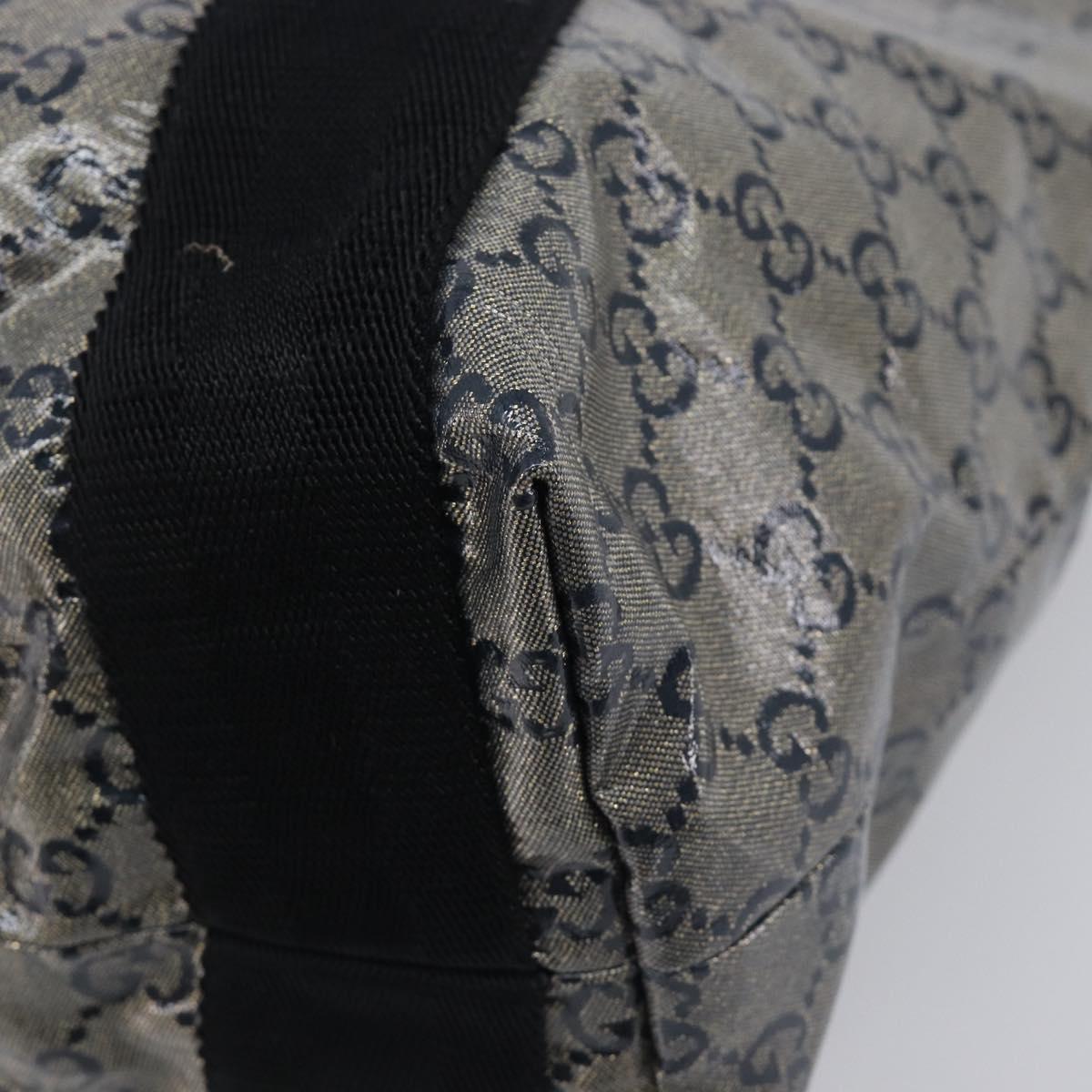 GUCCI GG Crystal Tote Bag Coated Canvas Navy 189669 Auth 213436A