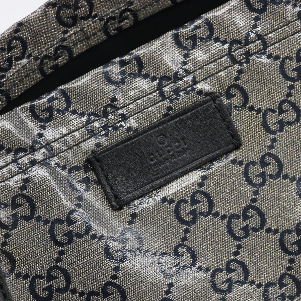 GUCCI GG Crystal Tote Bag Coated Canvas Navy 189669 Auth 213436A