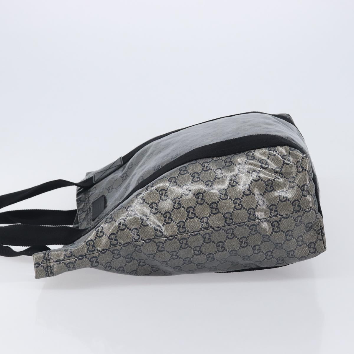 GUCCI GG Crystal Tote Bag Coated Canvas Navy 189669 Auth 213436A
