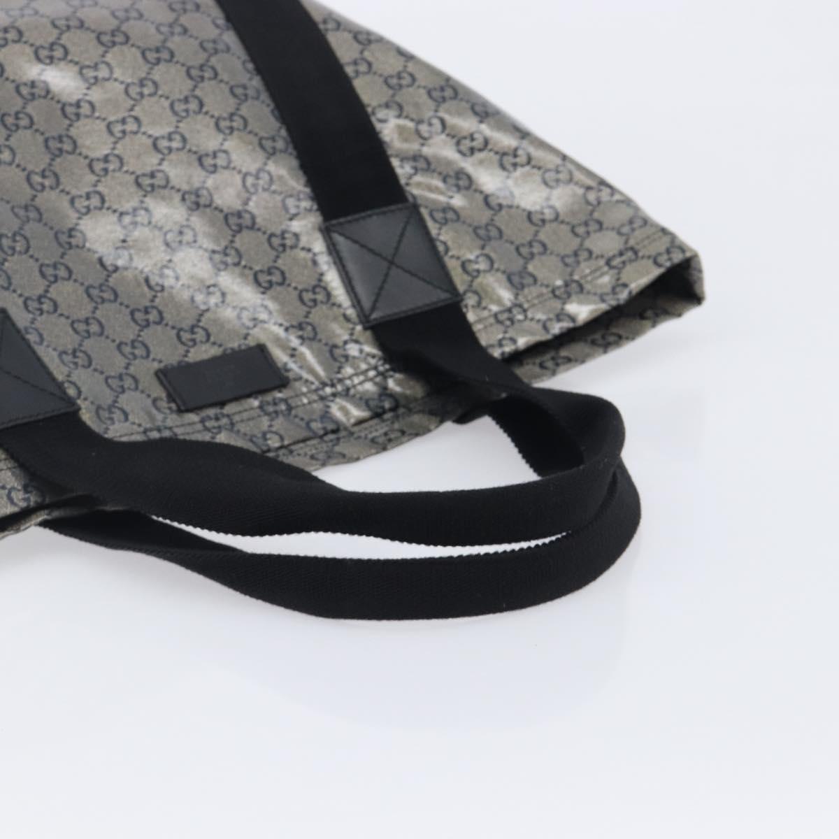 GUCCI GG Crystal Tote Bag Coated Canvas Navy 189669 Auth 213436A