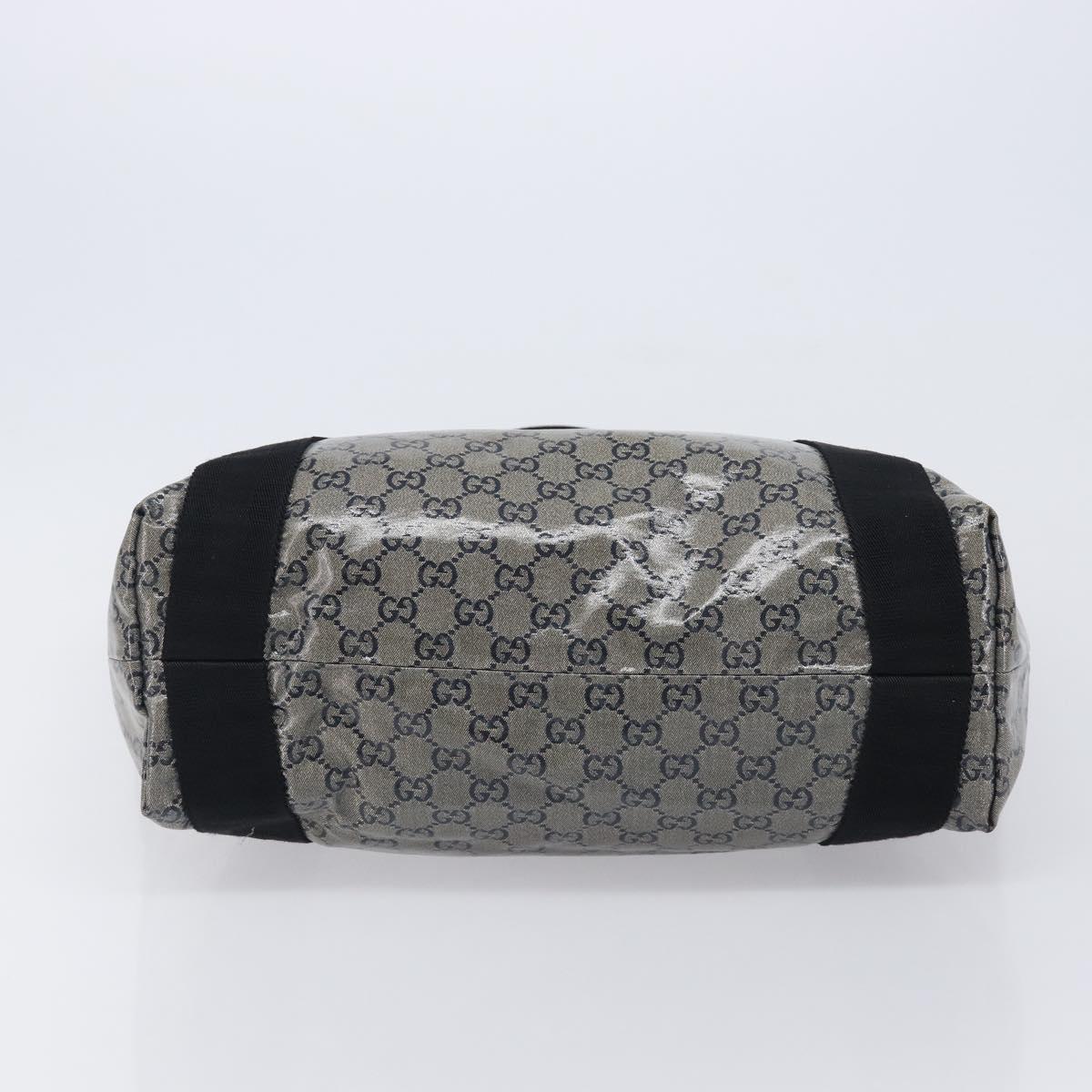 GUCCI GG Crystal Tote Bag Coated Canvas Navy 189669 Auth 213436A