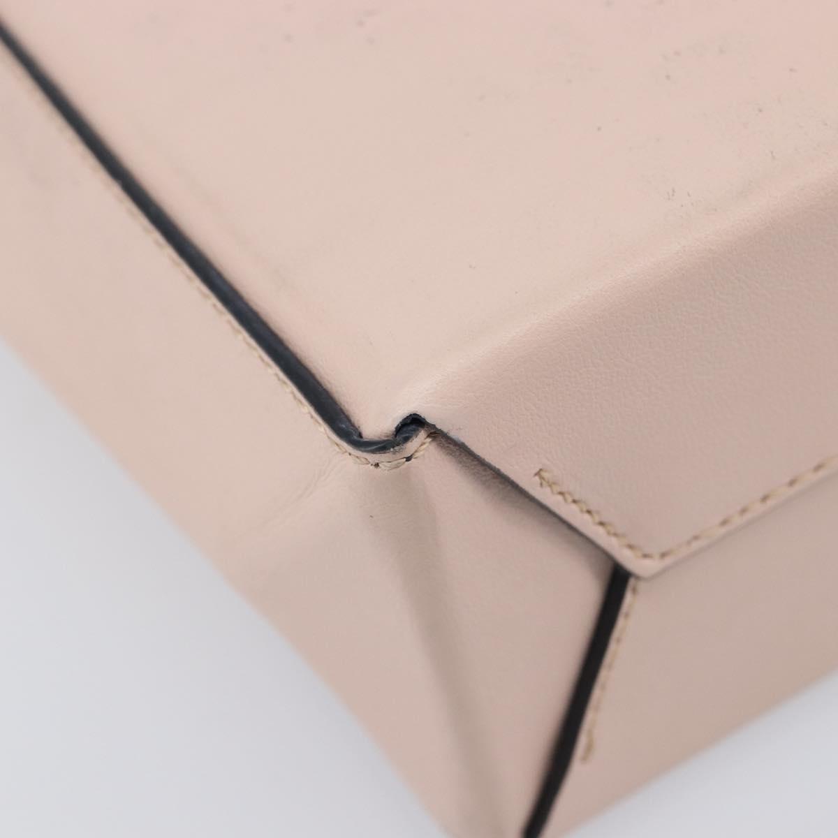 FENDI Hand Bag Leather 2way Pink Gold Auth 213439