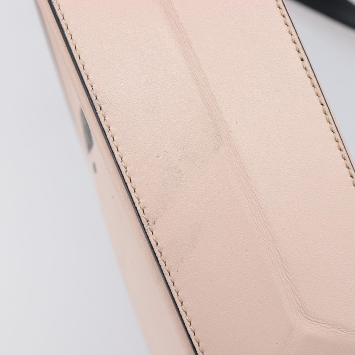FENDI Hand Bag Leather 2way Pink Gold Auth 213439