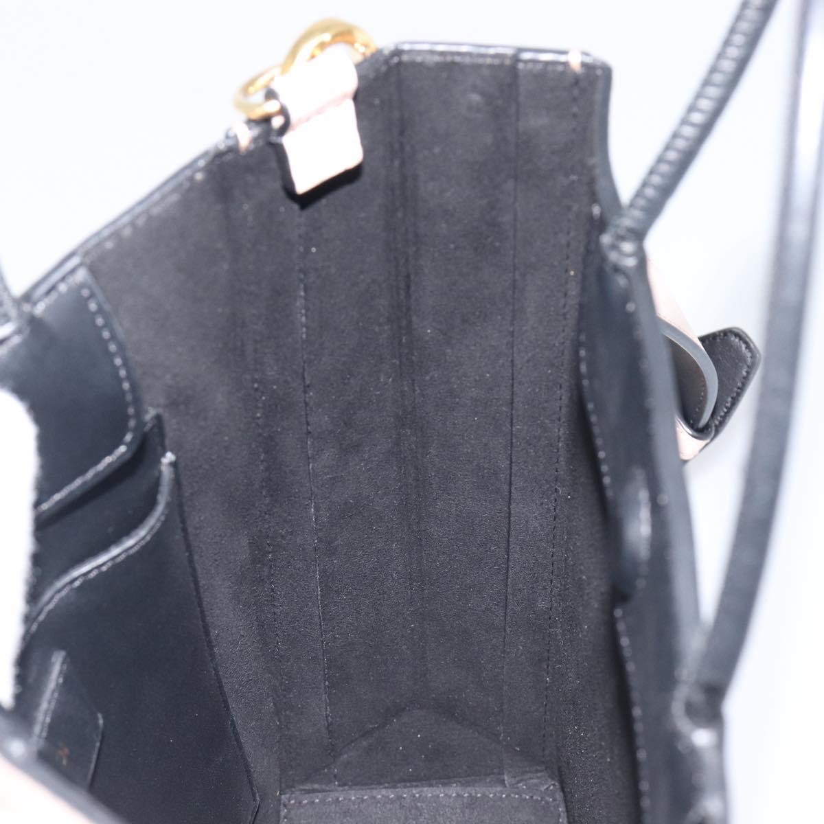 FENDI Hand Bag Leather 2way Pink Gold Auth 213439