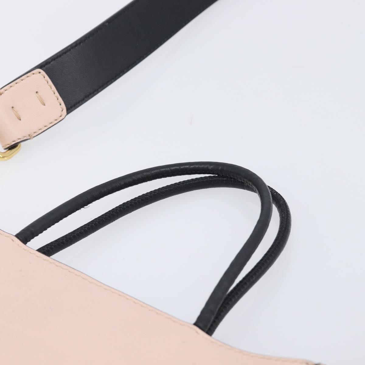 FENDI Hand Bag Leather 2way Pink Gold Auth 213439