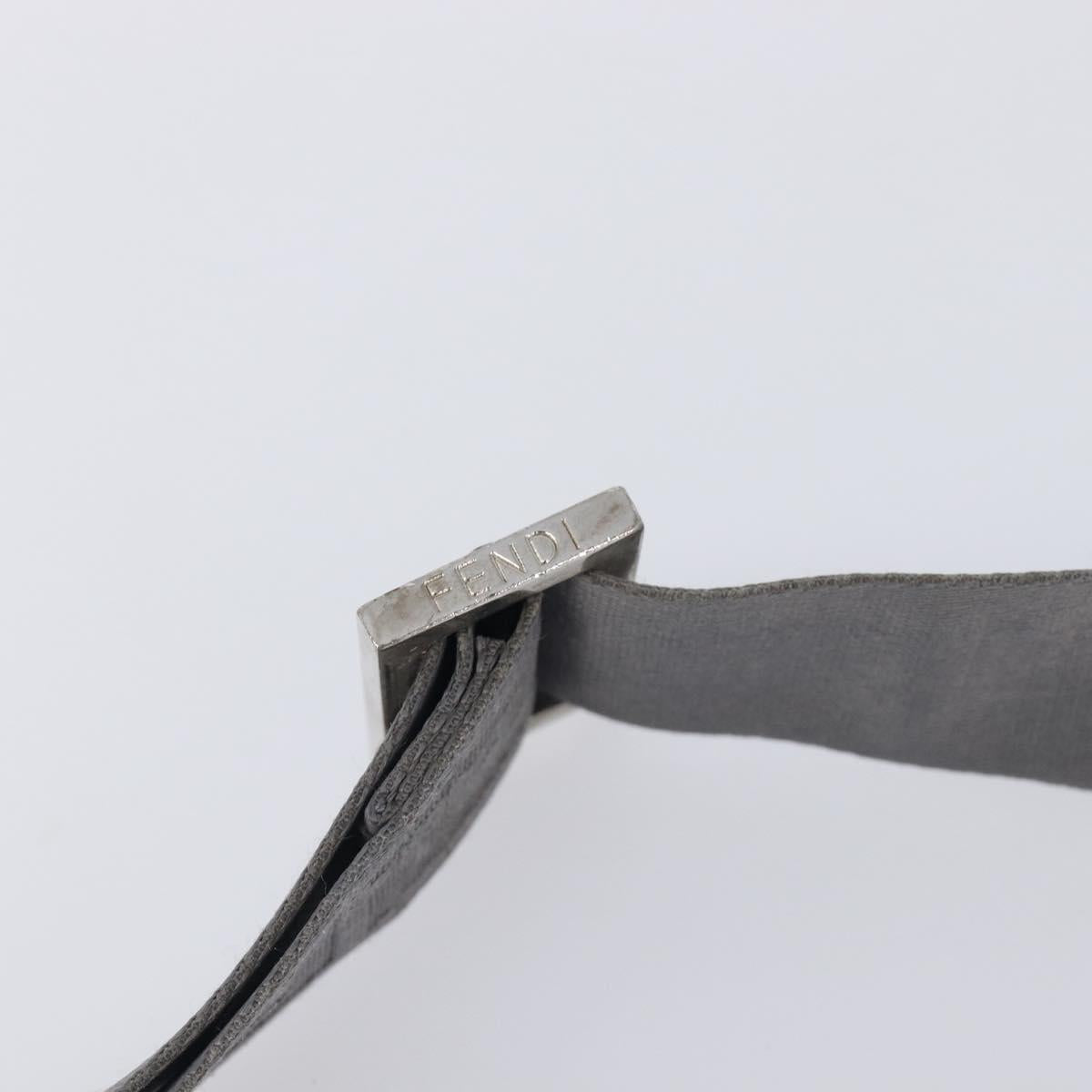 FENDI Zucca Canvas Shoulder Bag PVC Silver Black 7VA247 Auth 213441