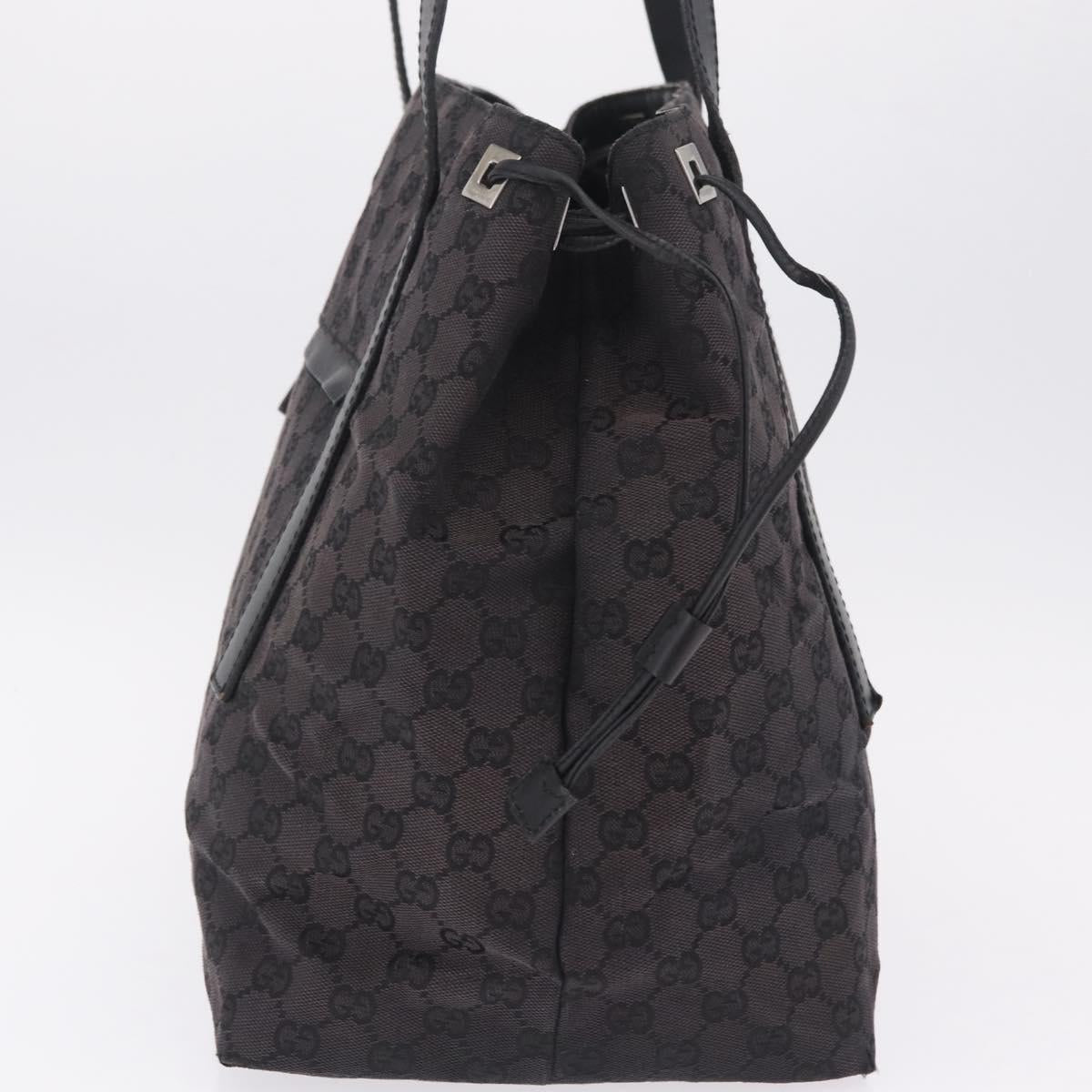 GUCCI GG Canvas Shoulder Bag Black Silver 019 0493 1669 Auth 213443