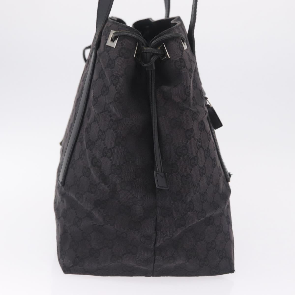 GUCCI GG Canvas Shoulder Bag Black Silver 019 0493 1669 Auth 213443