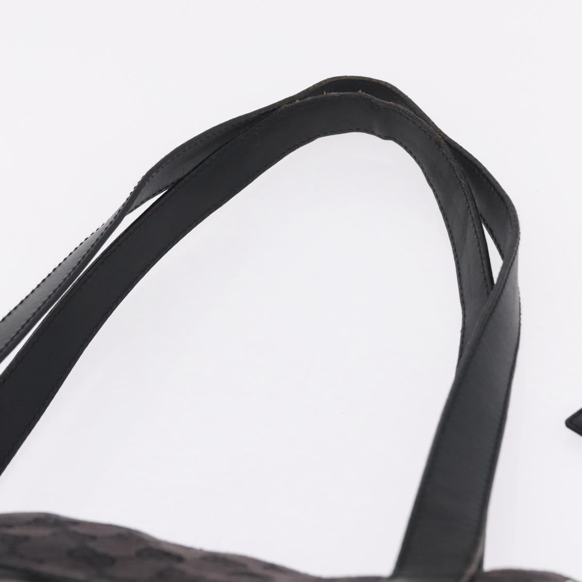 GUCCI GG Canvas Shoulder Bag Black Silver 019 0493 1669 Auth 213443
