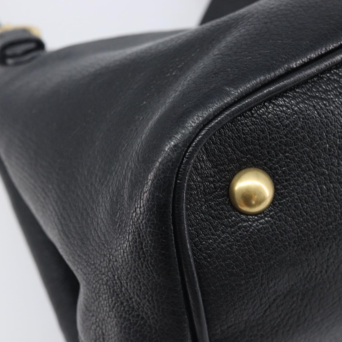 Miu Miu Hand Bag Leather Black Gold Auth 213444