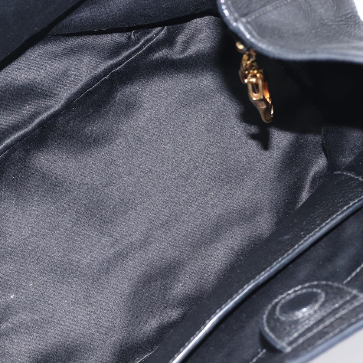 Miu Miu Hand Bag Leather Black Gold Auth 213444