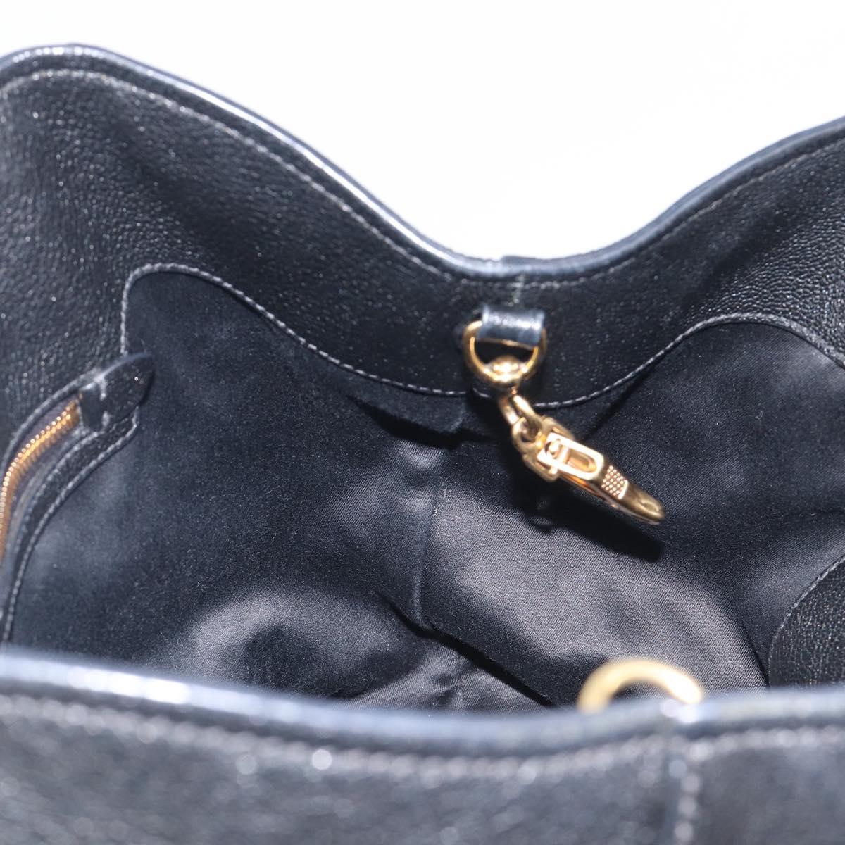 Miu Miu Hand Bag Leather Black Gold Auth 213444