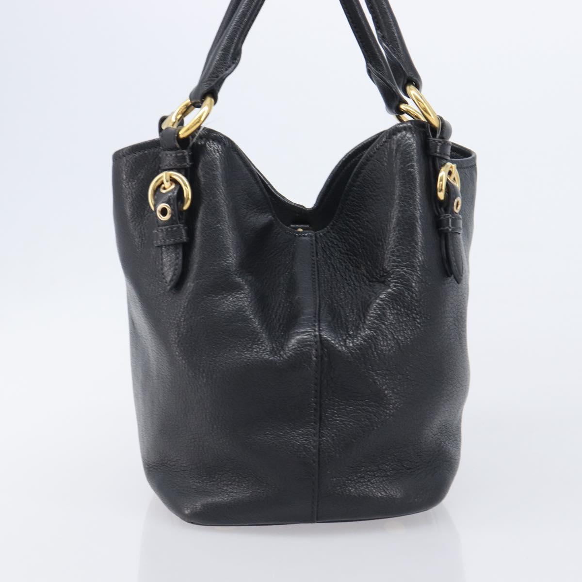 Miu Miu Hand Bag Leather Black Gold Auth 213444