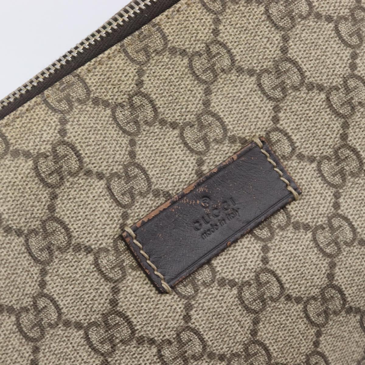GUCCI GG Supreme Shoulder Bag PVC Beige Gold 201767 Auth 213446