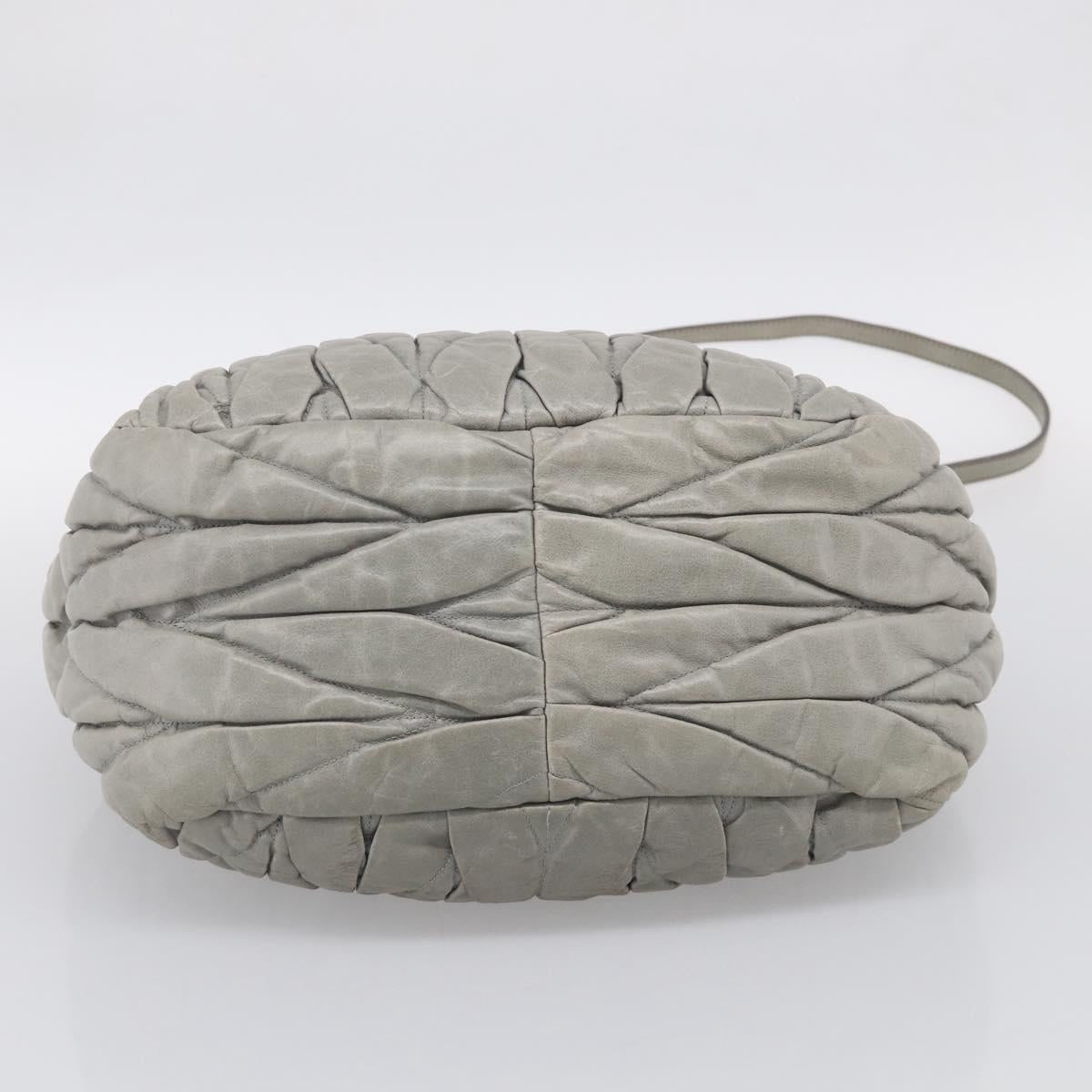 Miu Miu Matelasse Hand Bag Vitellolux 2way Green Gold Auth 213447A