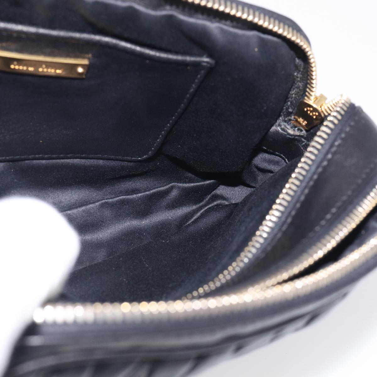 Miu Miu Matelasse Shoulder Bag Leather 2way Black Gold Auth 213449A