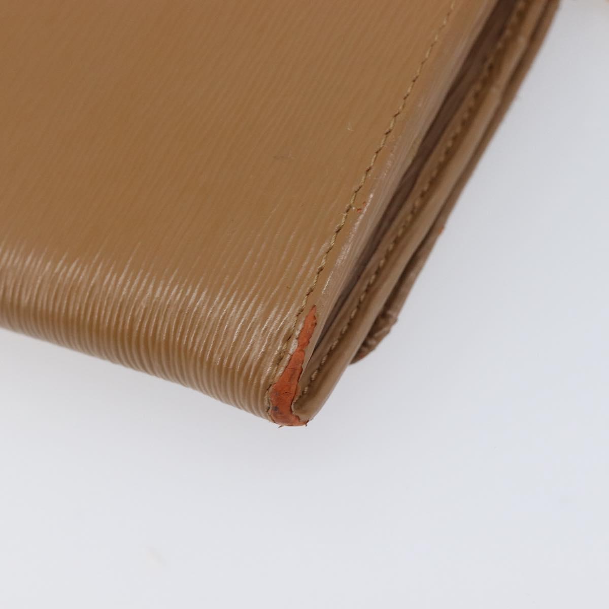 PRADA Chain Shoulder Wallet Leather Brown Gold Auth 213451