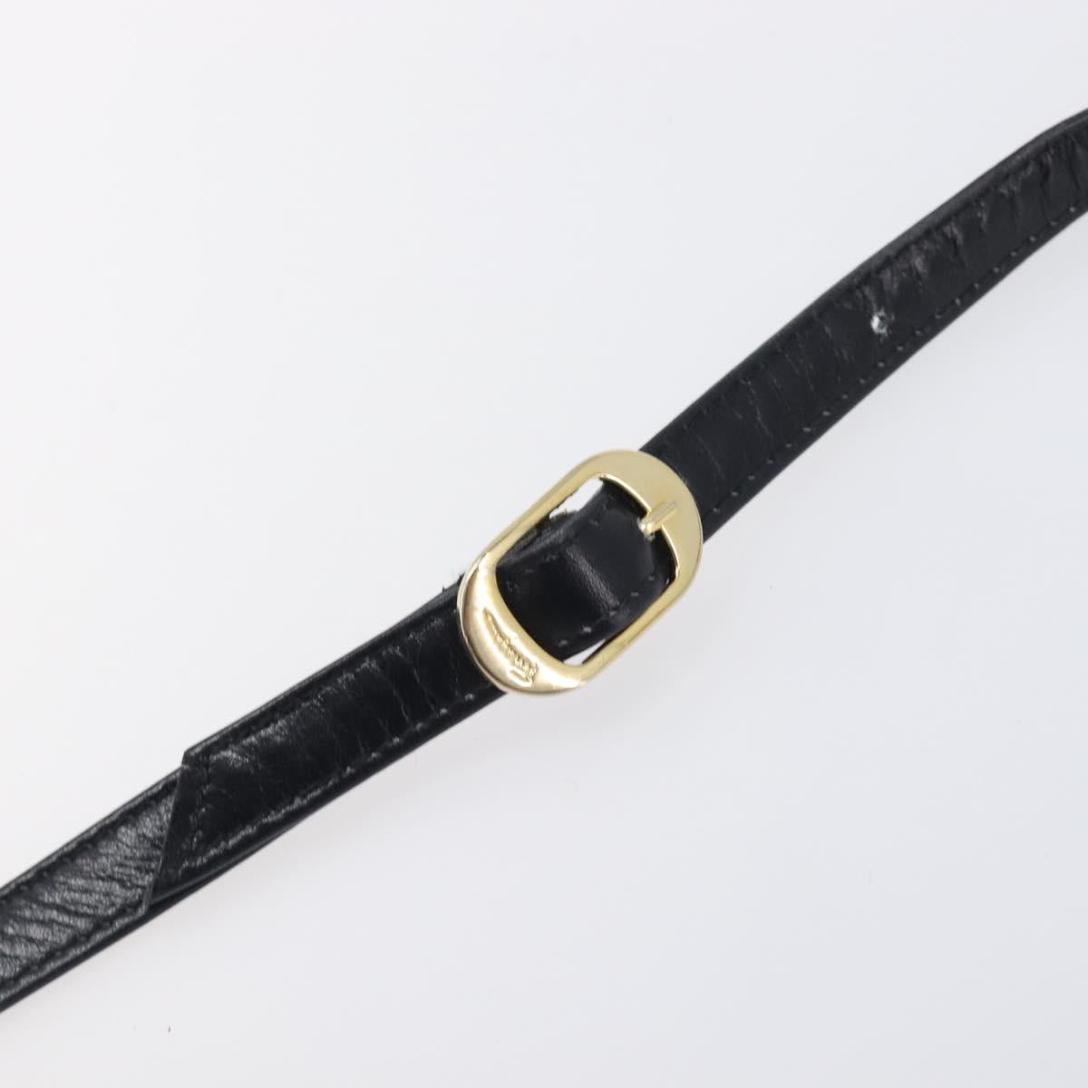 Salvatore Ferragamo Vala Shoulder Bag Leather Black Gold Auth 213457A