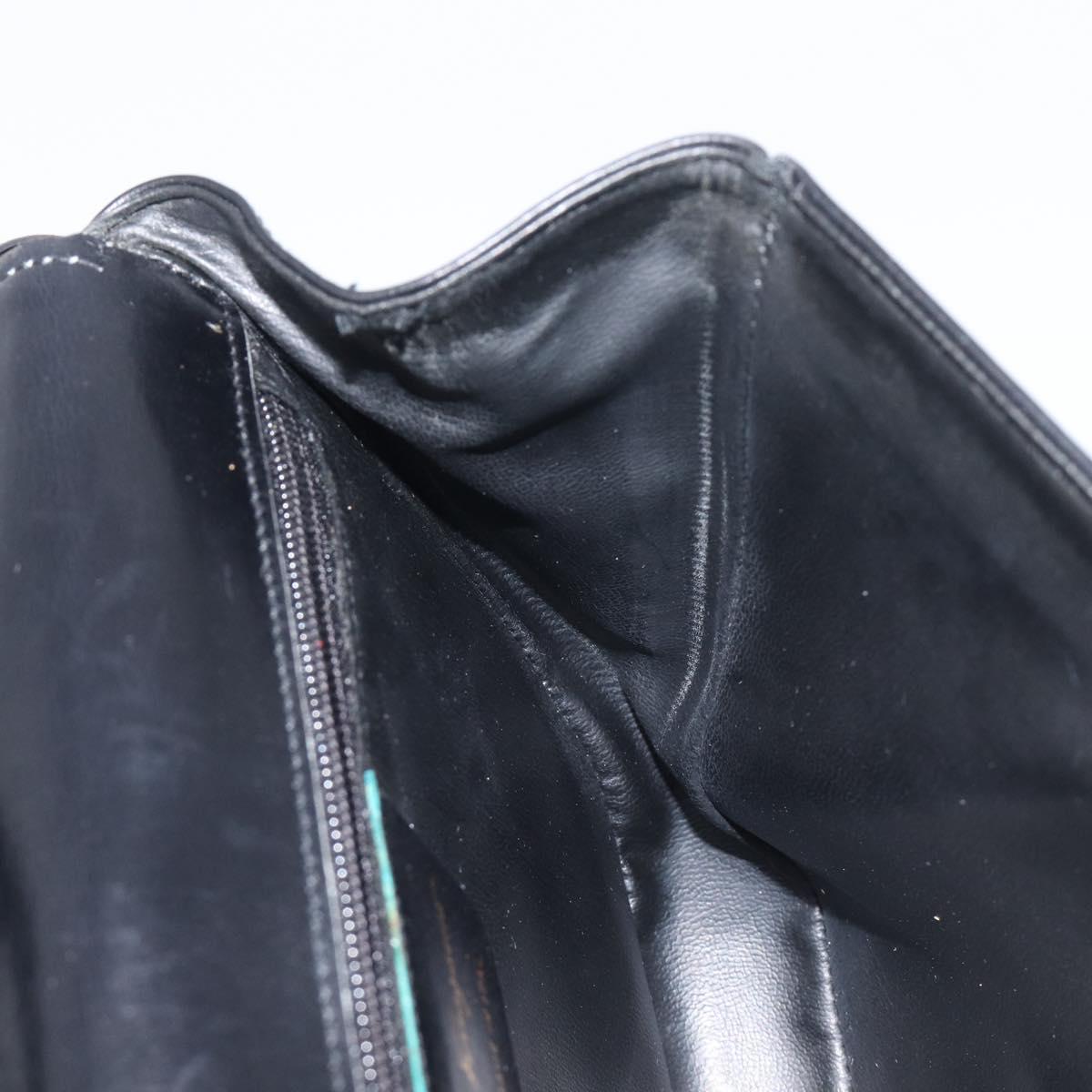Salvatore Ferragamo Vala Shoulder Bag Leather Black Gold Auth 213457A