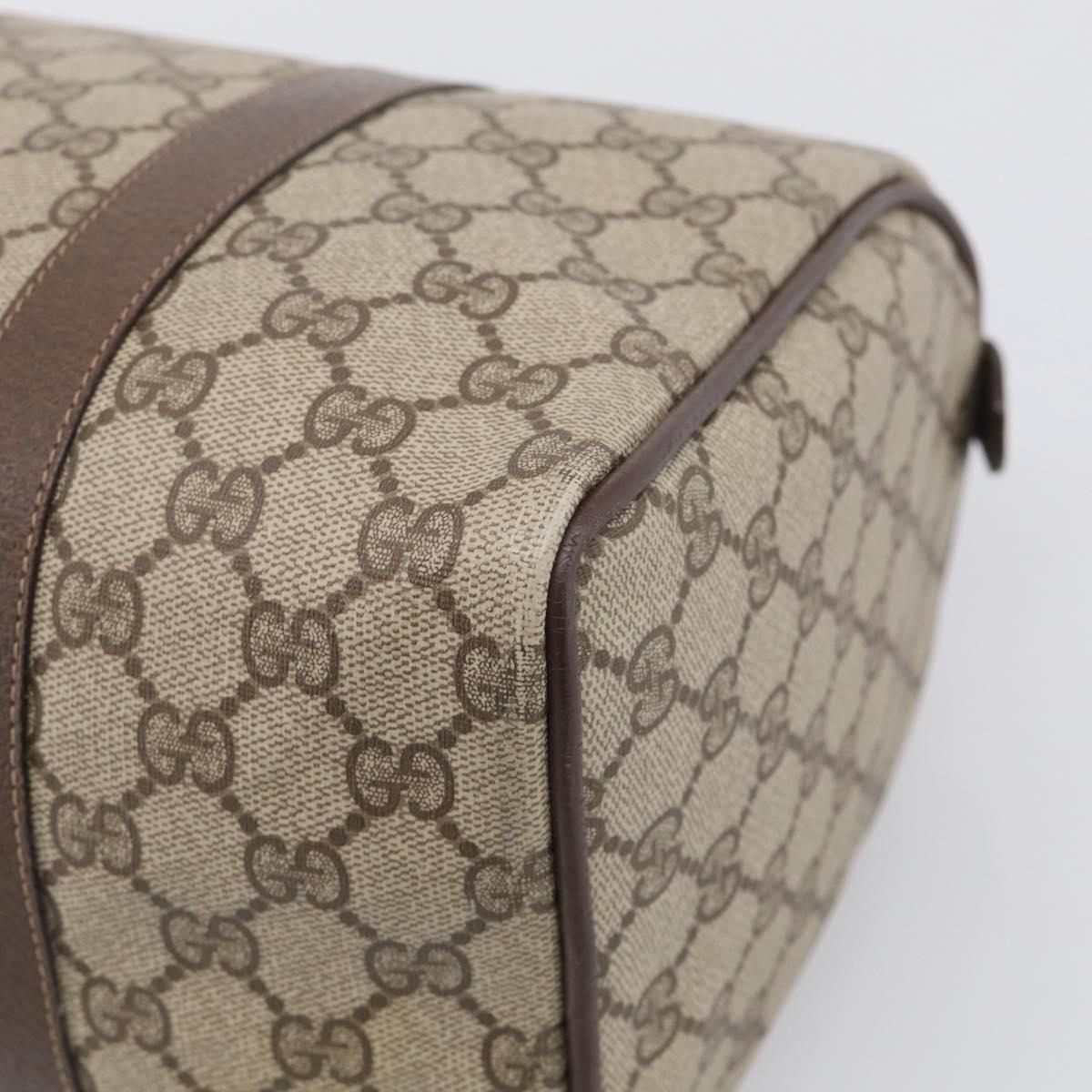 GUCCI GG Supreme Web Sherry Line Boston Bag PVC Beige Gold 39 02 007 Auth 213472