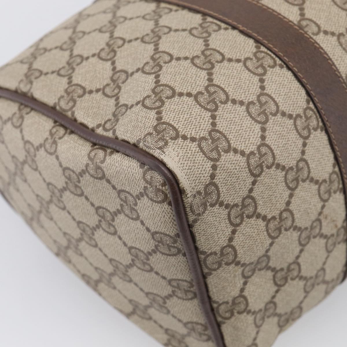 GUCCI GG Supreme Web Sherry Line Boston Bag PVC Beige Gold 39 02 007 Auth 213472