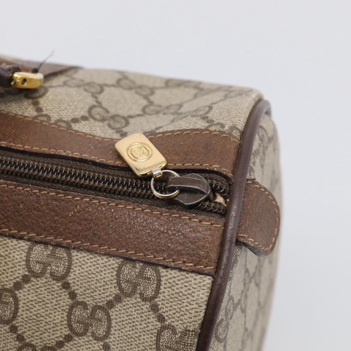 GUCCI GG Supreme Web Sherry Line Boston Bag PVC Beige Gold 39 02 007 Auth 213472
