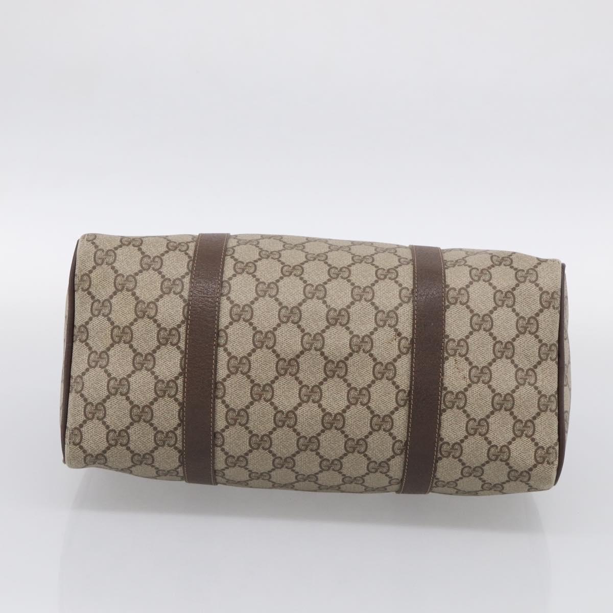 GUCCI GG Supreme Web Sherry Line Boston Bag PVC Beige Gold 39 02 007 Auth 213472