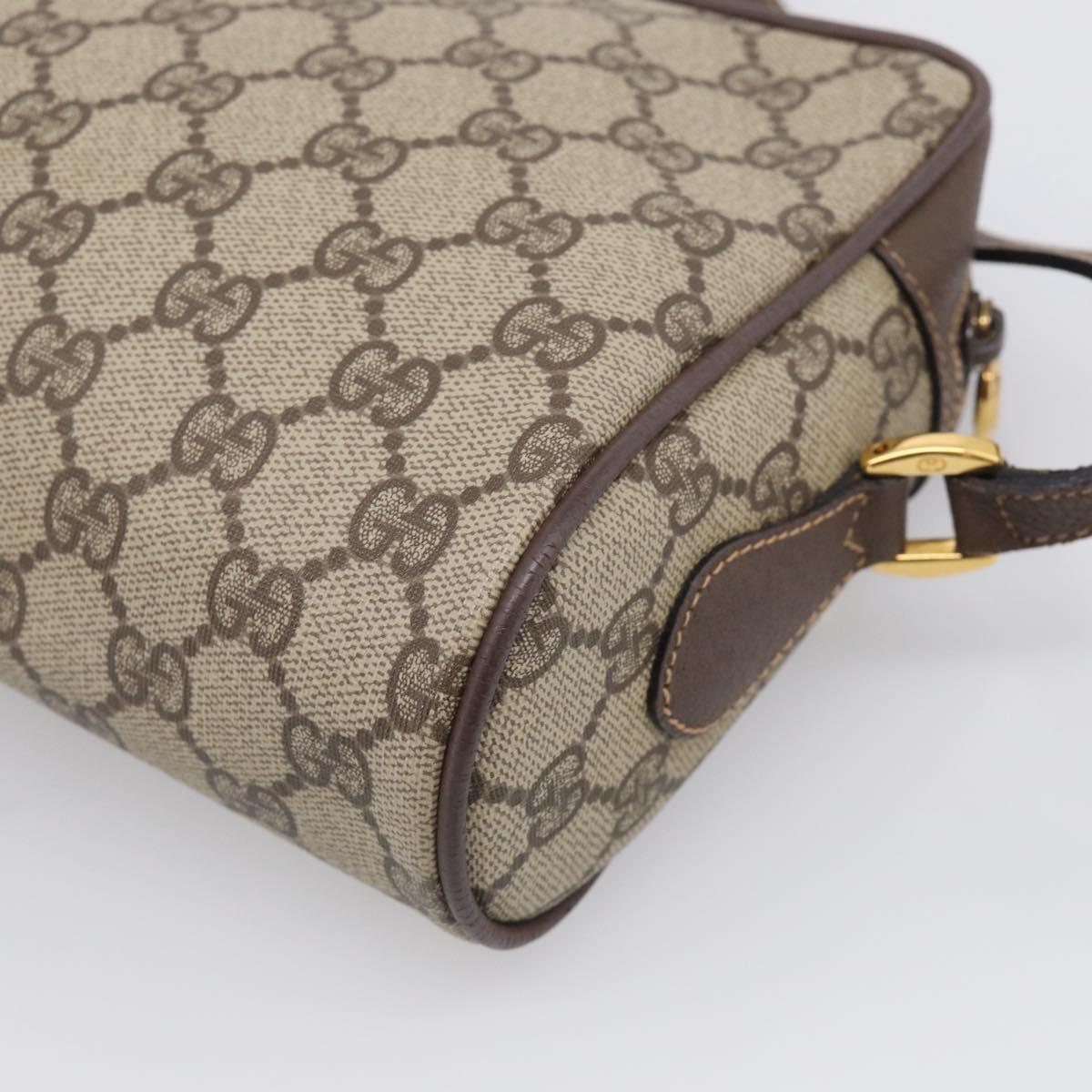 GUCCI GG Supreme Web Sherry Line Bag PVC Beige Gold 001 44 6655 Auth 213473