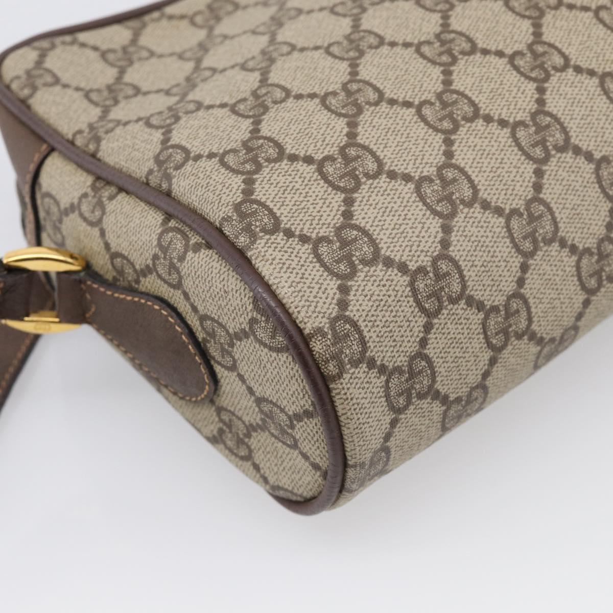 GUCCI GG Supreme Web Sherry Line Bag PVC Beige Gold 001 44 6655 Auth 213473