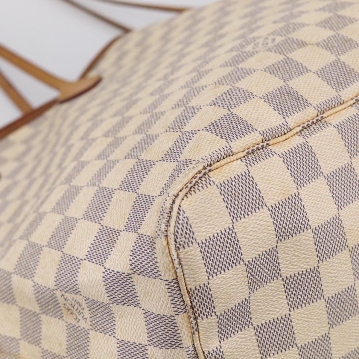 LOUIS VUITTON Damier Azur Neverfull GM Tote Bag N41360 LV Auth 213479