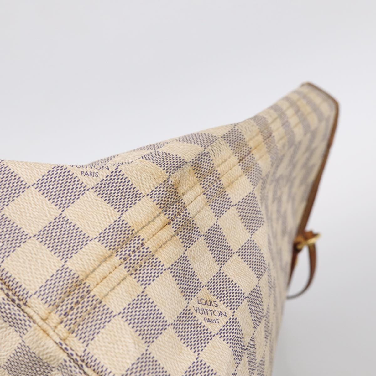 LOUIS VUITTON Damier Azur Neverfull GM Tote Bag N41360 LV Auth 213479