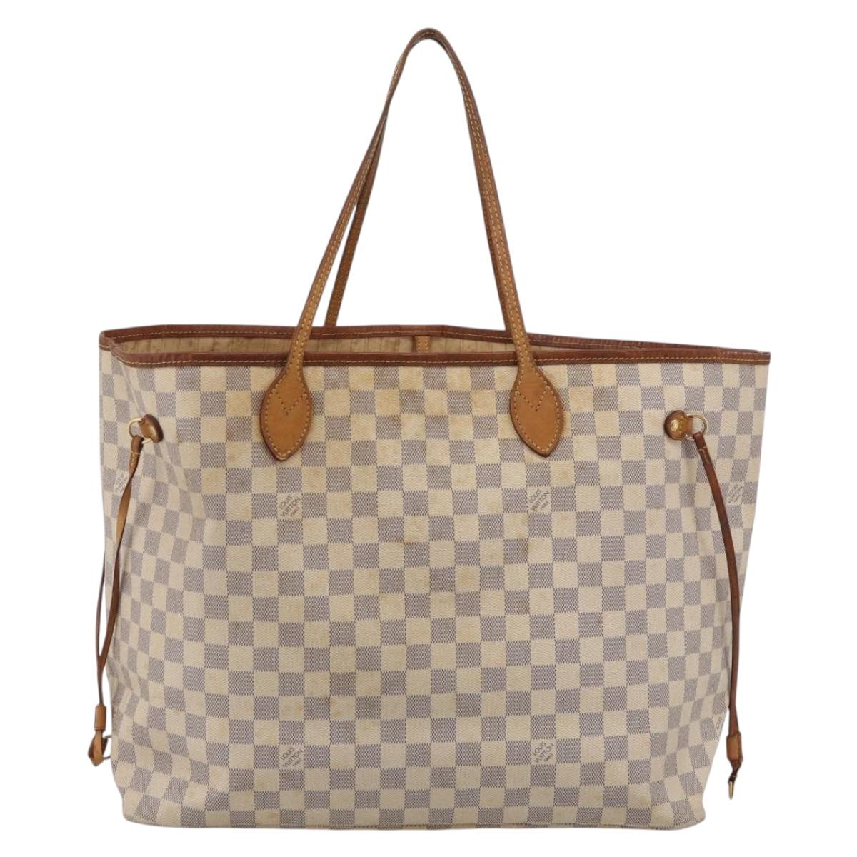 LOUIS VUITTON Damier Azur Neverfull GM Tote Bag N41360 LV Auth 213479