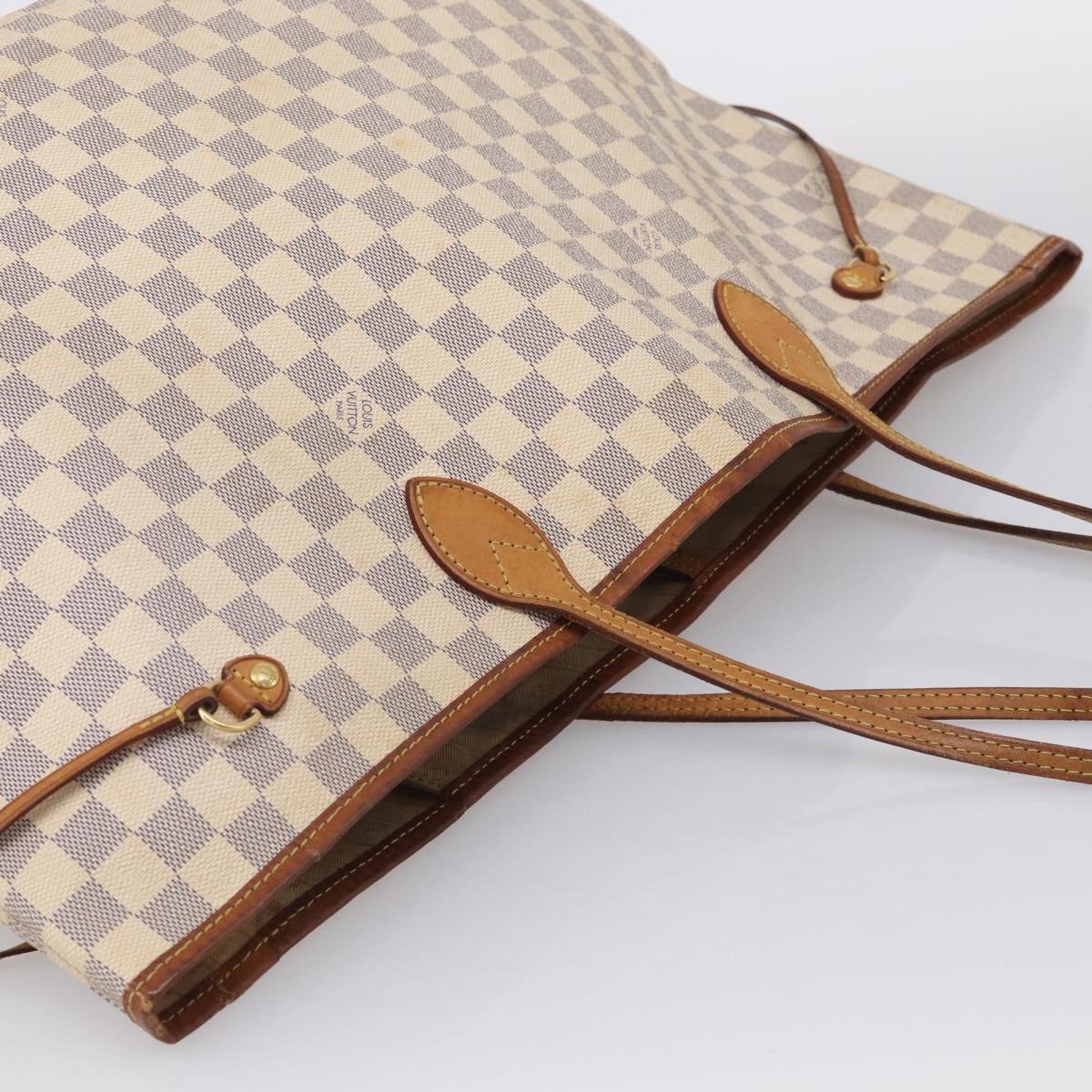 LOUIS VUITTON Damier Azur Neverfull GM Tote Bag N41360 LV Auth 213479