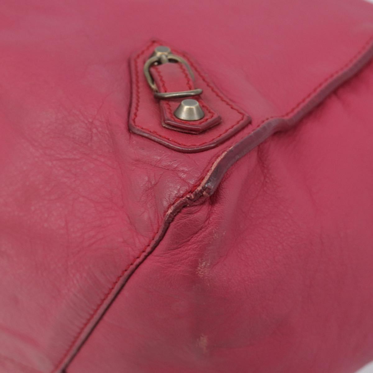 Balenciaga Paper Flap A5 Hand Bag Leather Pink 266396 Auth 213483