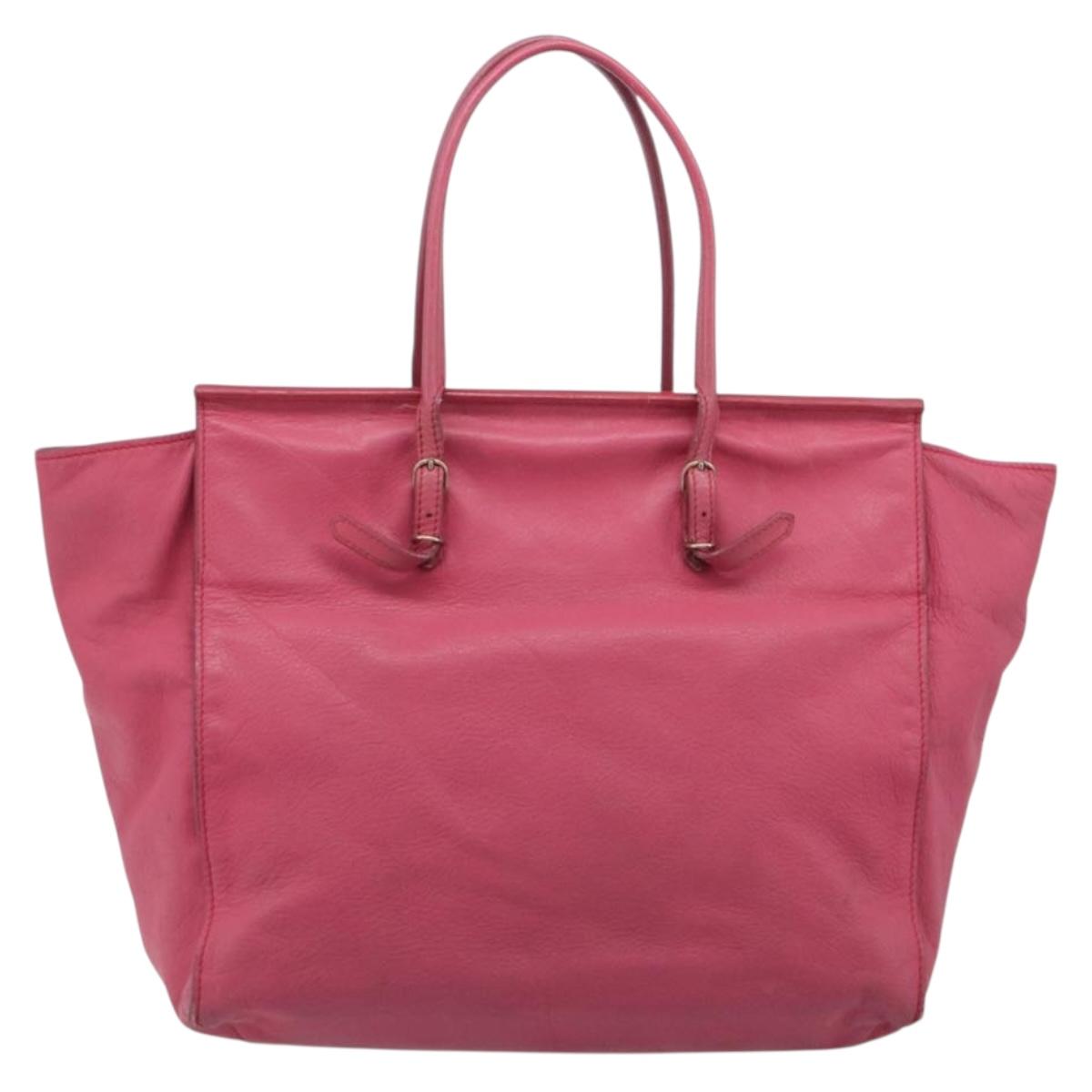 Balenciaga Paper Flap A5 Hand Bag Leather Pink 266396 Auth 213483