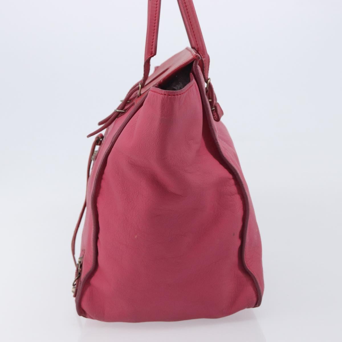 Balenciaga Paper Flap A5 Hand Bag Leather Pink 266396 Auth 213483