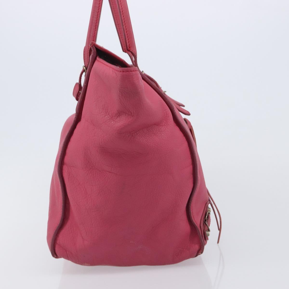 Balenciaga Paper Flap A5 Hand Bag Leather Pink 266396 Auth 213483