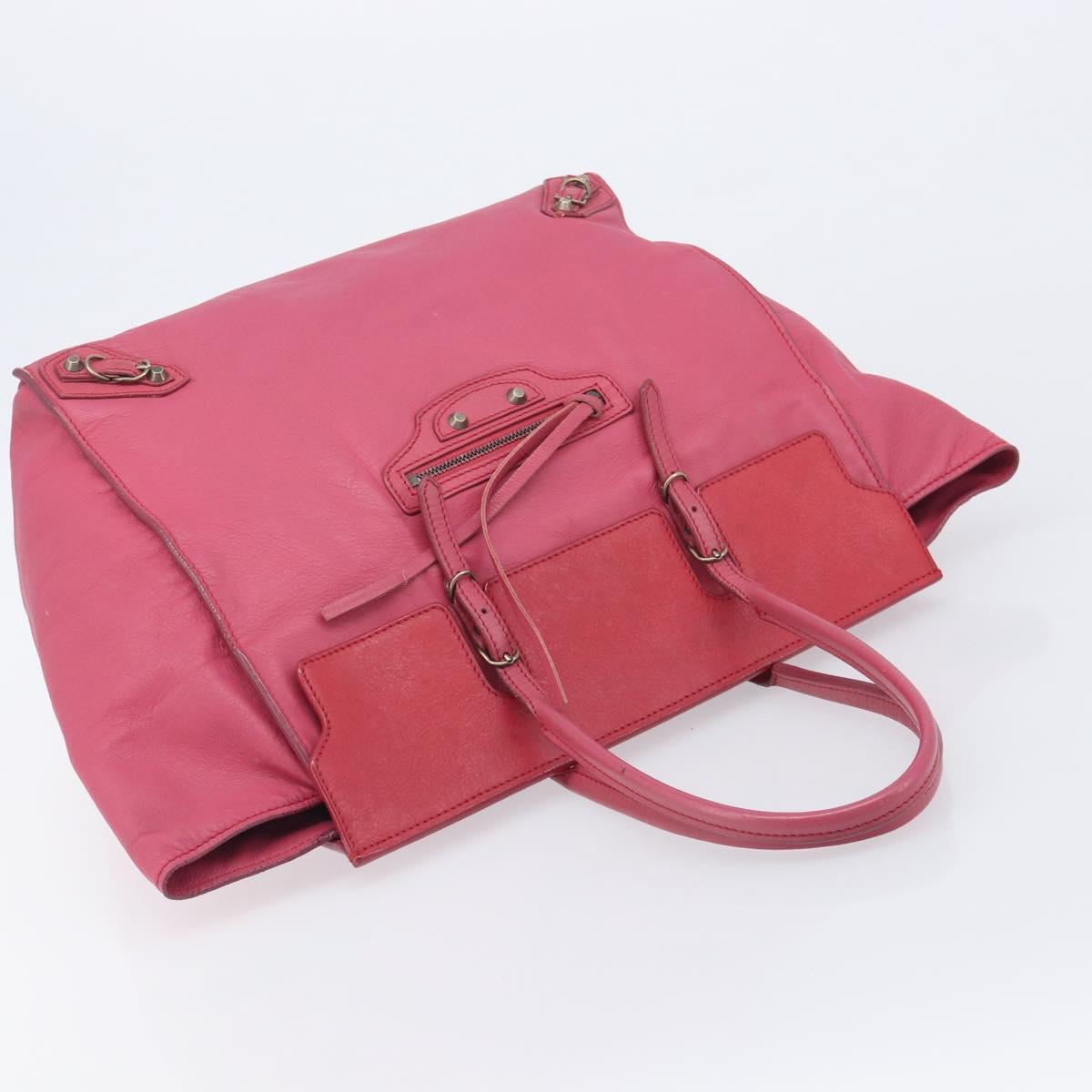 Balenciaga Paper Flap A5 Hand Bag Leather Pink 266396 Auth 213483