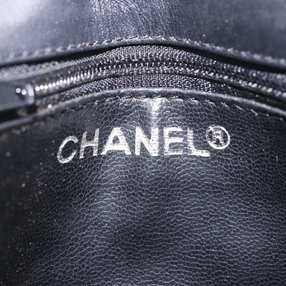 CHANEL Matelasse Waist bag Lamb Skin Black Gold CC Auth 213484