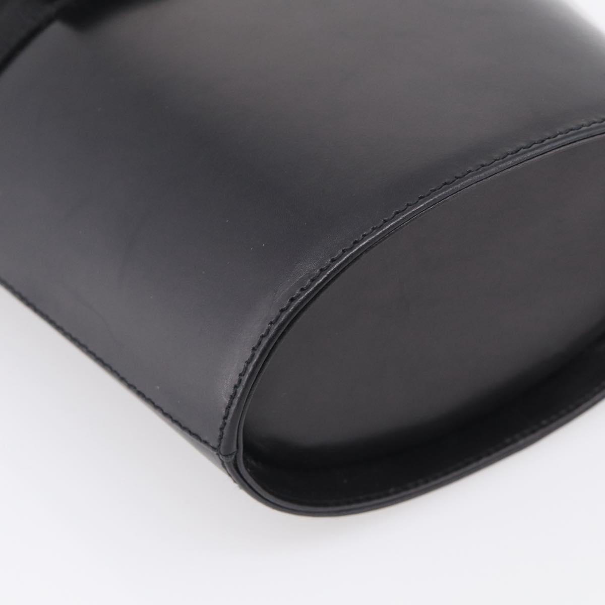 Salvatore Ferragamo Vala Hand Bag Leather Black Gold Auth 213569A