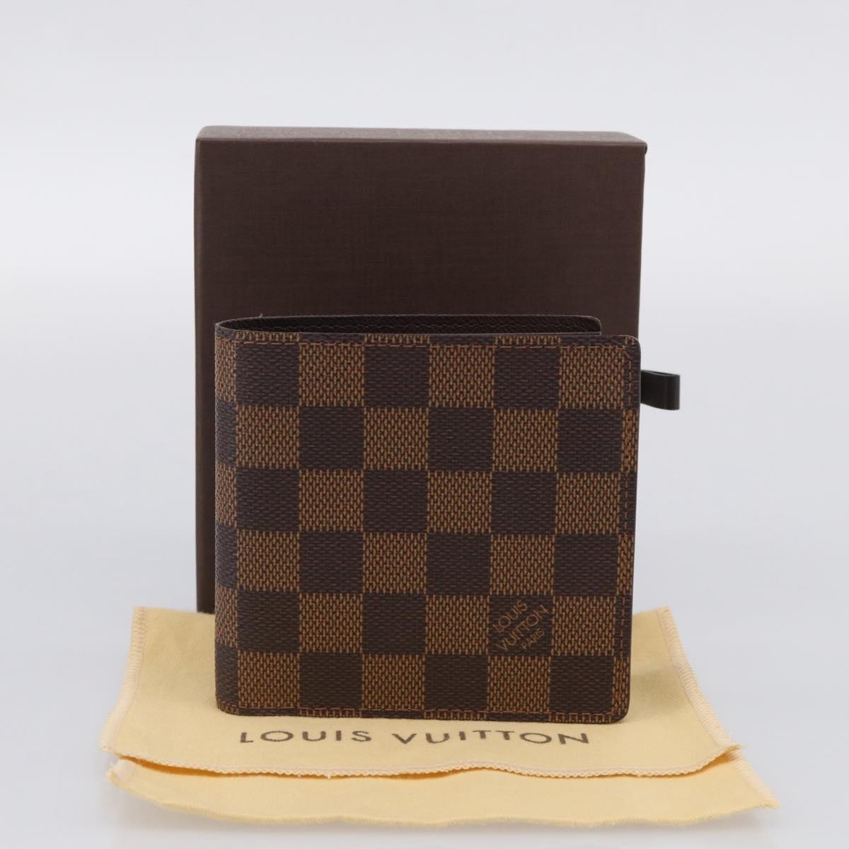 LOUIS VUITTON Damier Ebene Portefeuille Marco Wallet N61675 LV Auth 213616V