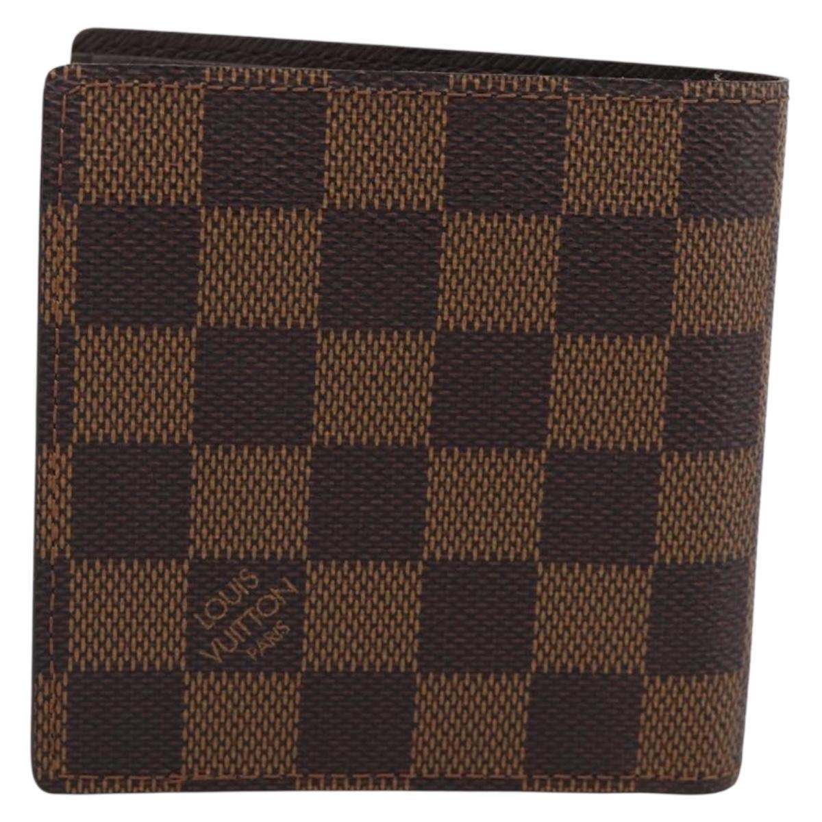 LOUIS VUITTON Damier Ebene Portefeuille Marco Wallet N61675 LV Auth 213616V