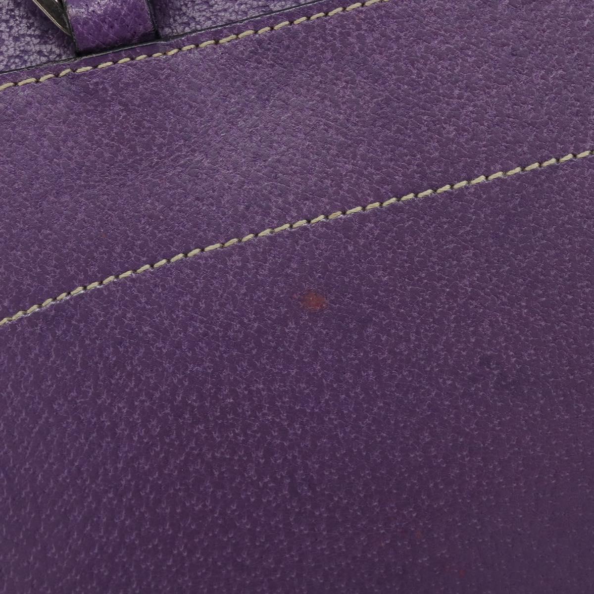 PRADA Tote Bag Leather Purple Silver Auth 213733