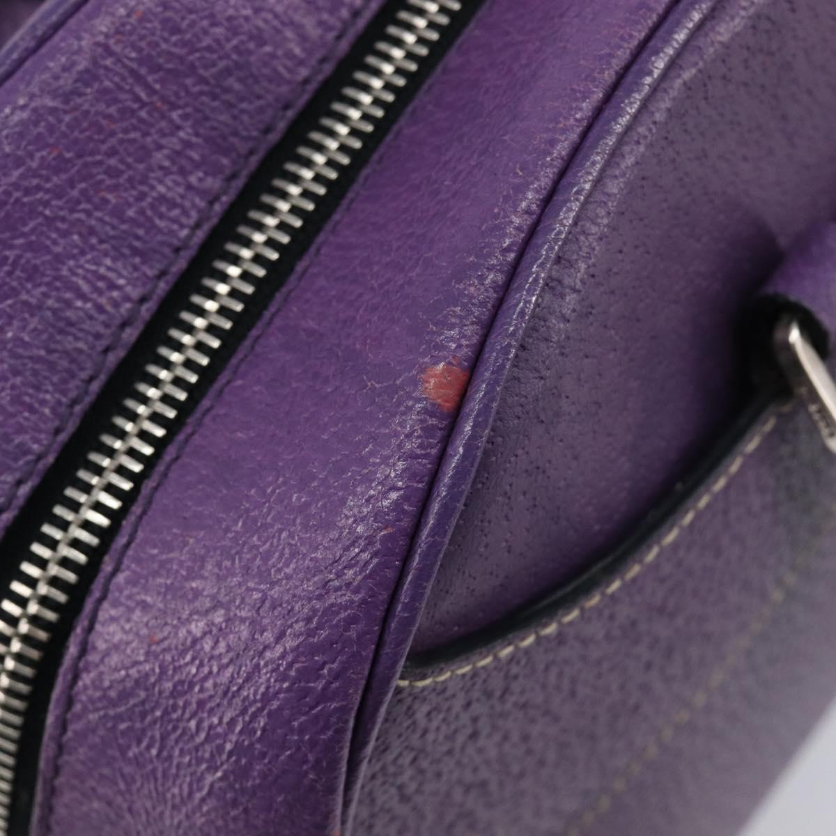 PRADA Tote Bag Leather Purple Silver Auth 213733