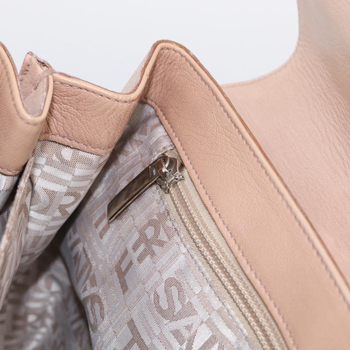 Salvatore Ferragamo Gancini Hand Bag Leather Pink Silver Auth 213844